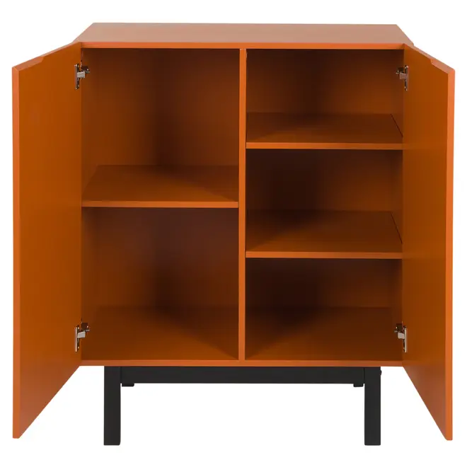 BUFFET 2 PORTAS 80 CM X 40 CM POINT - TERRACOTA/PRETO - Foto 4