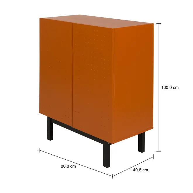 BUFFET 2 PORTAS 80 CM X 40 CM POINT - TERRACOTA/PRETO - Foto 9