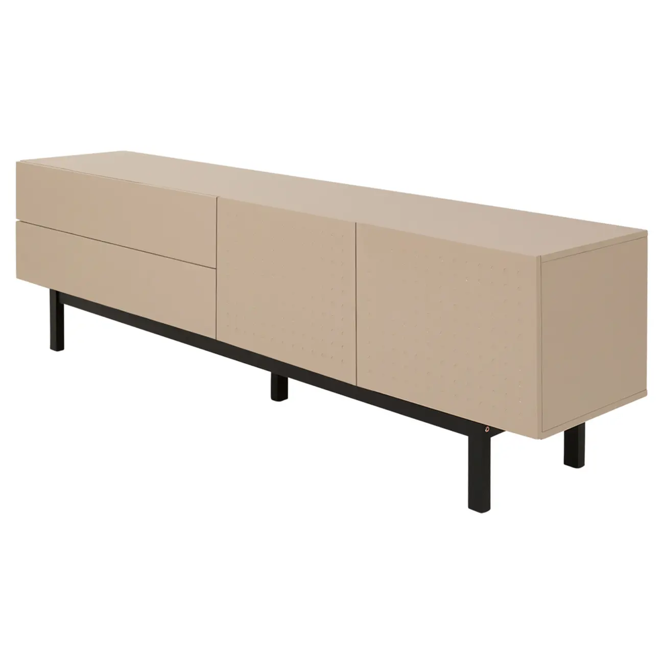 RACK 2 PORTAS/2 GAVETAS 1,90 M X 40 CM POINT - CAMELO/PRETO - Foto 2