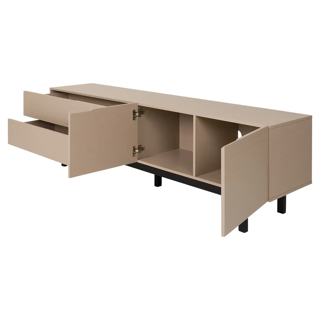 RACK 2 PORTAS/2 GAVETAS 1,90 M X 40 CM POINT - CAMELO/PRETO - Foto 3