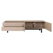 RACK 2 PORTAS/2 GAVETAS 1,90 M X 40 CM POINT - CAMELO/PRETO - Foto 4