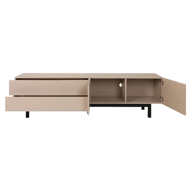 RACK 2 PORTAS/2 GAVETAS 1,90 M X 40 CM POINT - CAMELO/PRETO - Foto 4