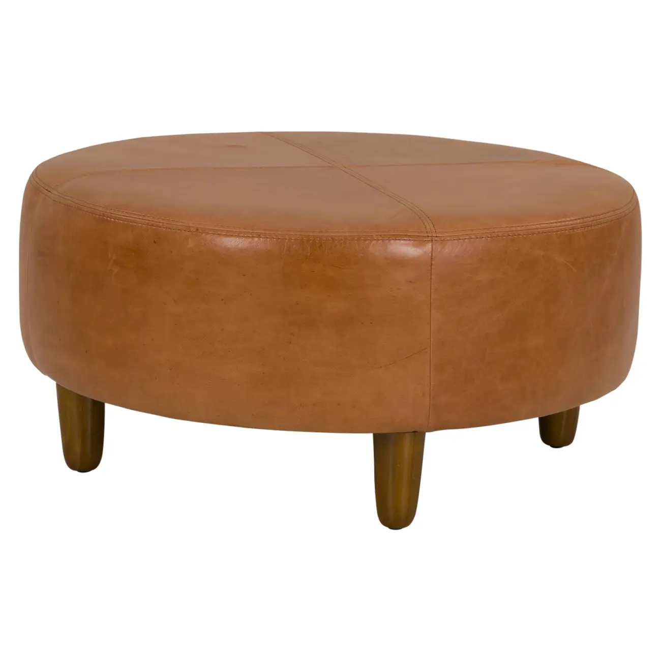 PUFF REDONDO 72 CM WESTERN - COURO NOZES - Foto 1