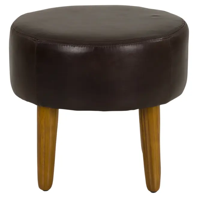 PUFF WESTERN - COURO PRETO - Foto 1
