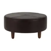 PUFF REDONDO 72 CM WESTERN - COURO PRETO - Foto 1