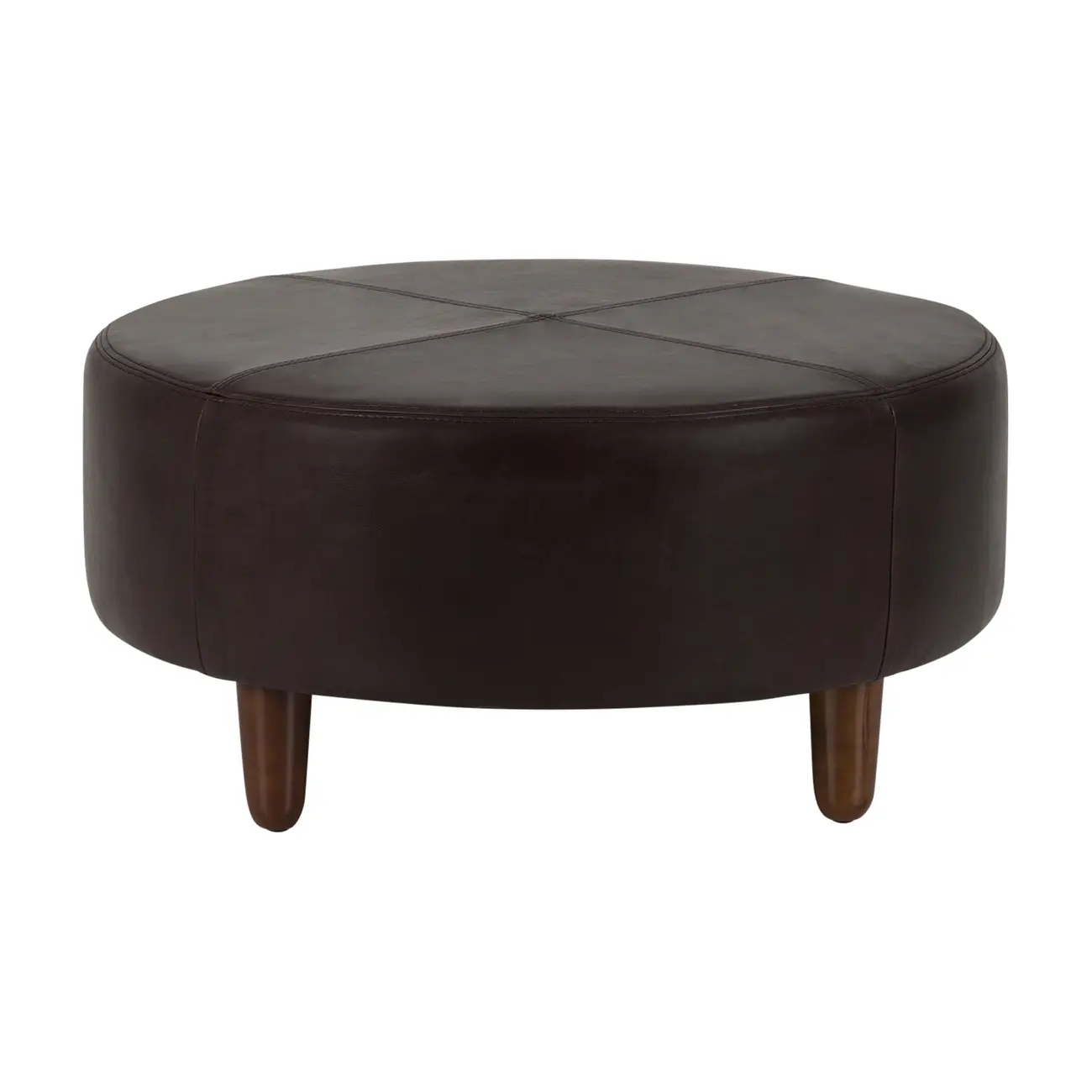 PUFF REDONDO 72 CM WESTERN - COURO PRETO - Foto 1