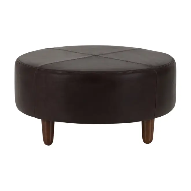 PUFF REDONDO 72 CM WESTERN - COURO PRETO - Foto 1