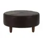 COURO PRETO - PUFF REDONDO 72 CM WESTERN