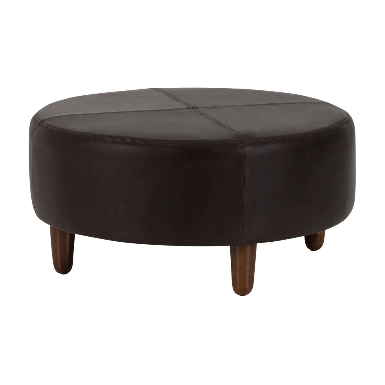 PUFF REDONDO 72 CM WESTERN - COURO PRETO - Foto 2