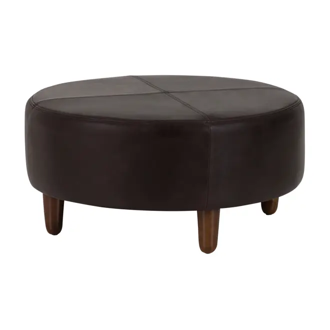 PUFF REDONDO 72 CM WESTERN - COURO PRETO - Foto 2