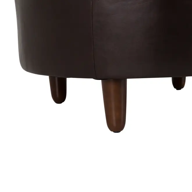 PUFF REDONDO 72 CM WESTERN - COURO PRETO - Foto 3