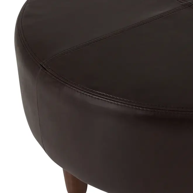 PUFF REDONDO 72 CM WESTERN - COURO PRETO - Foto 4