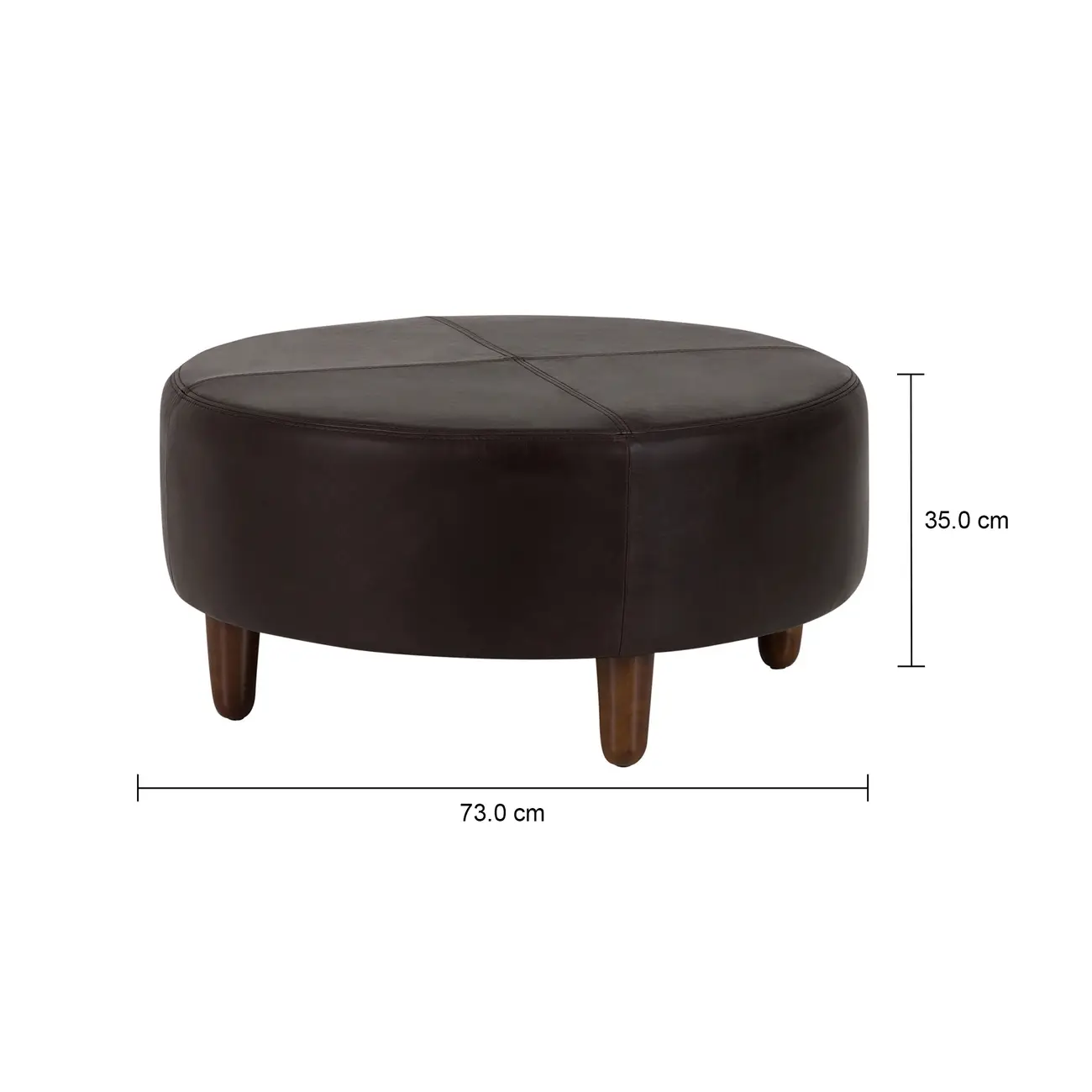 PUFF REDONDO 72 CM WESTERN - COURO PRETO - Foto 5