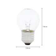 LÂMPADA INCANDESCENTE BOLINHA CLARA 15W E27 127V LUZ AMARELA TASCHIBRA - INCOLOR - Foto 2
