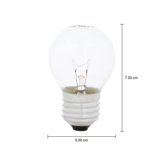 LÂMPADA INCANDESCENTE BOLINHA CLARA 15W E27 127V LUZ AMARELA TASCHIBRA - INCOLOR - Foto 2