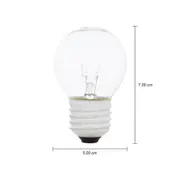 LÂMPADA INCANDESCENTE BOLINHA CLARA 15W E27 220V LUZ AMARELA TASCHIBRA - INCOLOR - Foto 2