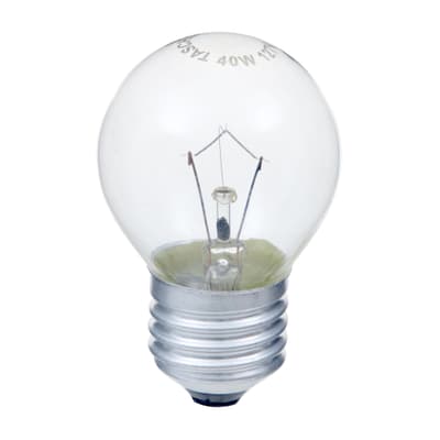 LÂMPADA INCANDESCENTE BOLINHA CLARA 40W E27 127V LUZ AMARELA TASCHIBRA