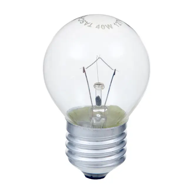 LÂMPADA INCANDESCENTE BOLINHA CLARA 40W E27 127V LUZ AMARELA TASCHIBRA - INCOLOR - Foto 1
