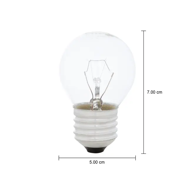 LÂMPADA INCANDESCENTE BOLINHA CLARA 40W E27 220V LUZ AMARELA TASCHIBRA - INCOLOR - Foto 2