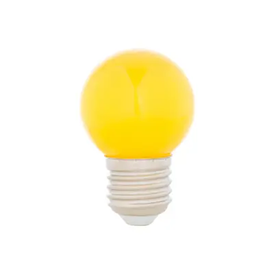 LÂMPADA LED BOLINHA AMARELA 1W E27 127V TASCHIBRA