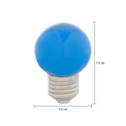 LÂMPADA LED BOLINHA AZUL 1W E27 127V TASCHIBRA - AZUL - Foto 2