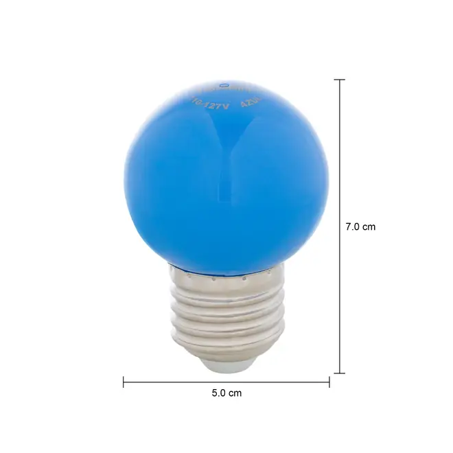 LÂMPADA LED BOLINHA AZUL 1W E27 127V TASCHIBRA - AZUL - Foto 2