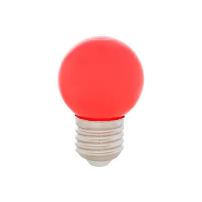 LÂMPADA LED BOLINHA VERMELHA 1W E27 127V TASCHIBRA