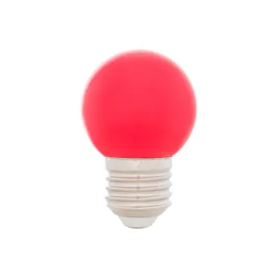 LÂMPADA LED BOLINHA VERMELHA 1W E27 220V TASCHIBRA