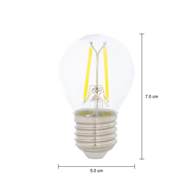 LÂMPADA LED FILAMENTO COLOR BOLINHA AMARELA G45 4W E27 127 220V TASCHIBRA - INCOLOR - Foto 2