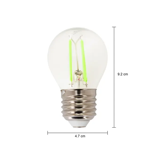 LÂMPADA LED FILAMENTO COLOR BOLINHA VERDE G45 4W E27 127 220V TASCHIBRA - INCOLOR - Foto 3