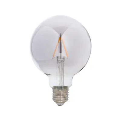 LÂMPADA LED FILAMENTO GLOBO FUME G95 3W E27 127 220V LUZ AMARELA TASHIBRA