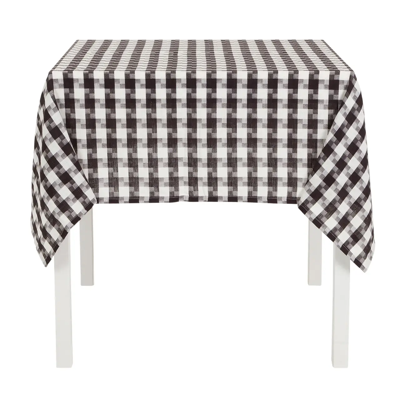 TOALHA DE MESA 1,40 M X 1,40 M PIED DE POULE - PRETO/BRANCO - Foto 1