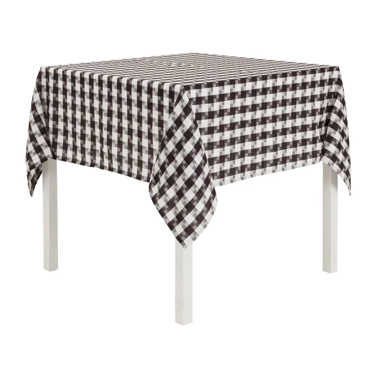 TOALHA DE MESA 1,40 M X 1,40 M PIED DE POULE - PRETO/BRANCO - Foto 2