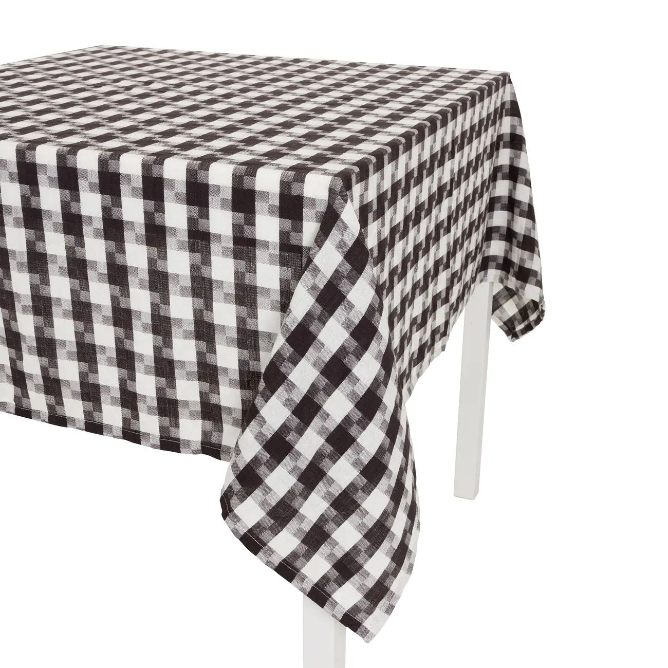 TOALHA DE MESA 1,40 M X 1,40 M PIED DE POULE - PRETO/BRANCO - Foto 3