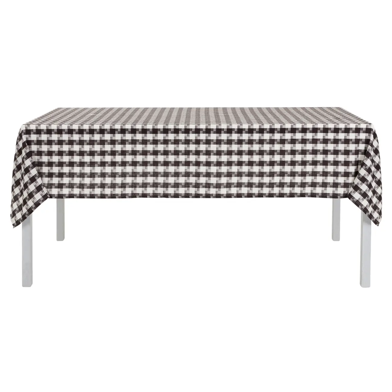 TOALHA DE MESA 1,40 M X 2,20 M PIED DE POULE - PRETO/BRANCO - Foto 1