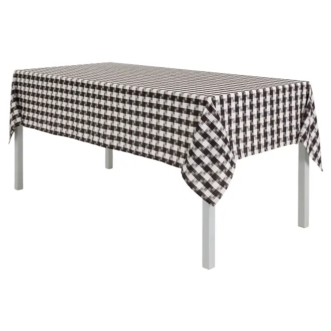 TOALHA DE MESA 1,40 M X 2,20 M PIED DE POULE - PRETO/BRANCO - Foto 2