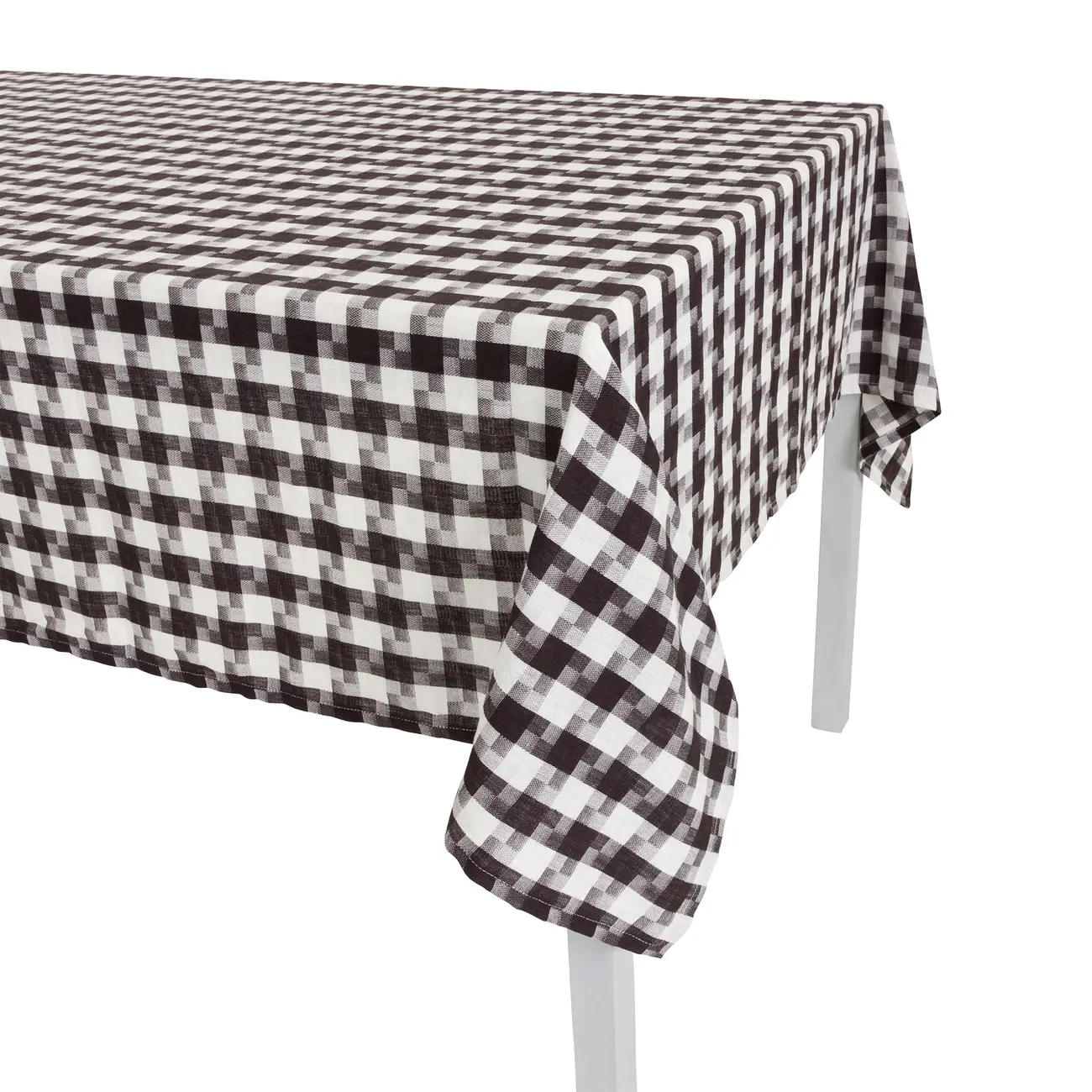 TOALHA DE MESA 1,40 M X 2,20 M PIED DE POULE - PRETO/BRANCO - Foto 3