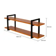 PRATELEIRA 35 CM X 1 M X 25 CM SKADA - PRETO/TERRACOTA - Foto 7