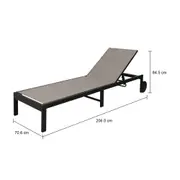 MYRTOS CHAISE LONGUE - PRETO/CINZA - Foto 10