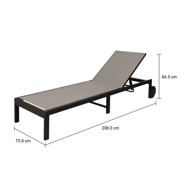 MYRTOS CHAISE LONGUE - PRETO/CINZA - Foto 10