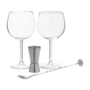 KIT TAÇAS PARA GIN COM DOSADOR E MEXEDOR CRISTALIUM TITAN - INCOLOR/INOX - Foto 1