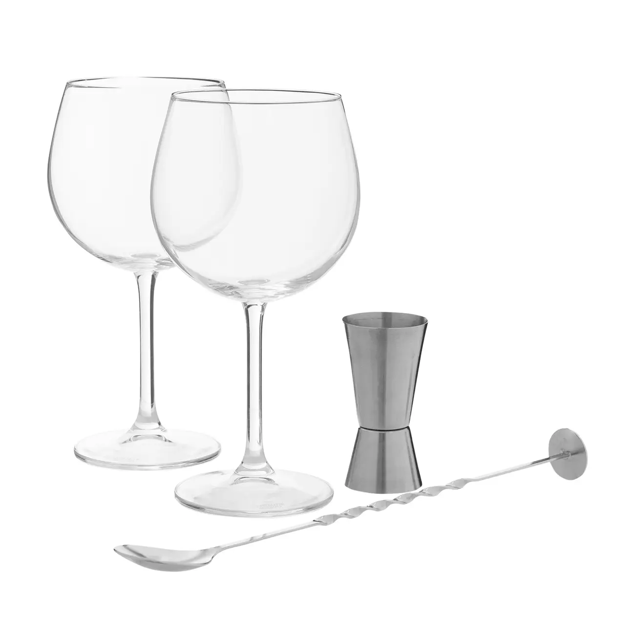 KIT TAÇAS PARA GIN COM DOSADOR E MEXEDOR CRISTALIUM TITAN - INCOLOR/INOX - Foto 2