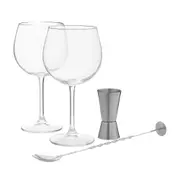 KIT TAÇAS PARA GIN COM DOSADOR E MEXEDOR CRISTALIUM TITAN - INCOLOR/INOX - Foto 2