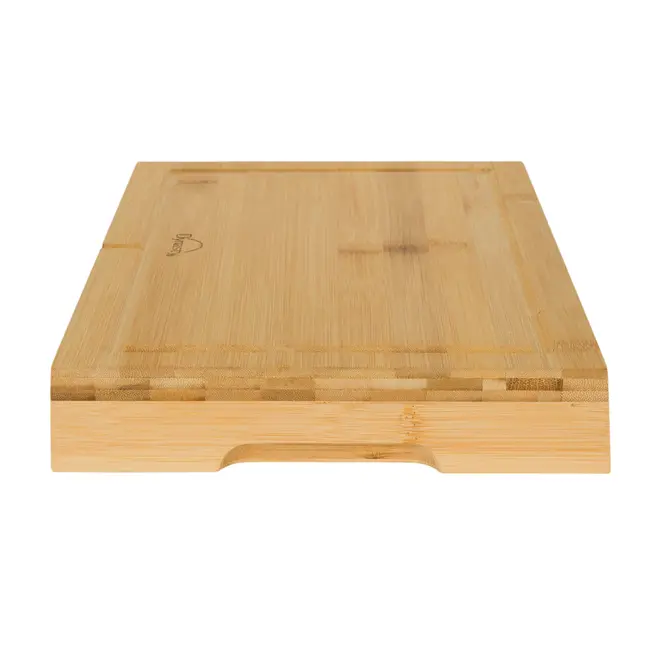 TÁBUA COM BANDEJA 35 CM X 22 CM BAMBOO - NATURAL/INOX - Foto 4