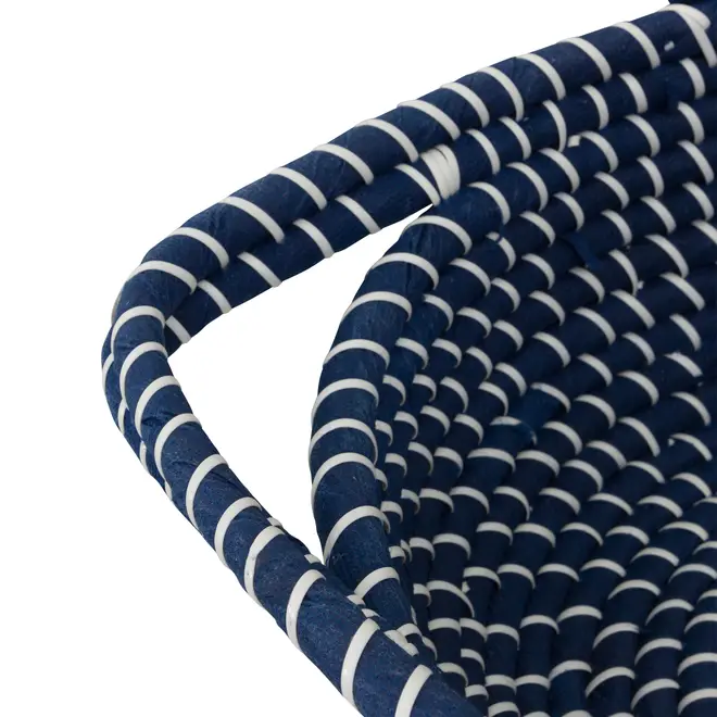 CESTO COM ALÇA 15 CM X 45 CM X 34 CM ANGRA - AZUL/ FIBRA CLARA - Foto 4