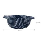 CESTO COM ALÇA 15 CM X 45 CM X 34 CM ANGRA - AZUL/ FIBRA CLARA - Foto 8
