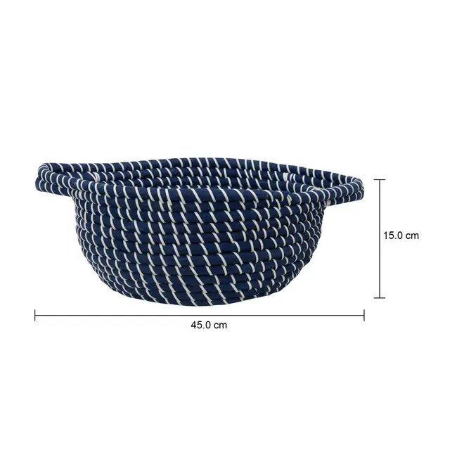 CESTO COM ALÇA 15 CM X 45 CM X 34 CM ANGRA - AZUL/ FIBRA CLARA - Foto 8