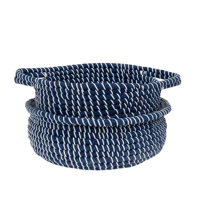 CESTO 15 CM X 39 CM X 39 CM ANGRA - AZUL/ FIBRA CLARA - Foto 4