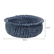 CESTO 15 CM X 39 CM X 39 CM ANGRA - AZUL/ FIBRA CLARA - Foto 6