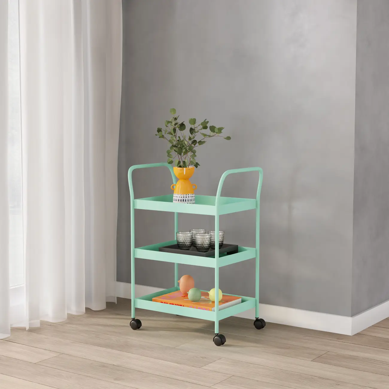 CARRINHO 51 CM X 33 CM OLLE - SORBET DE MENTA - Foto 7